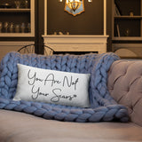 Throw Pillow White 20in x 12in - You Are Not Your Scars®