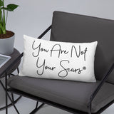 Throw Pillow White 20in x 12in - You Are Not Your Scars®