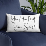 Throw Pillow White 20in x 12in - You Are Not Your Scars®
