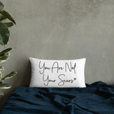 Throw Pillow White 20in x 12in - You Are Not Your Scars®