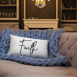 Throw Pillow White 20in x 12in - Faith