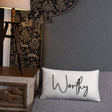 Throw Pillow White 20in x 12in - Worthy