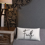 Throw Pillow White 20in x 12in - Faith