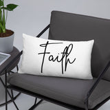 Throw Pillow White 20in x 12in - Faith