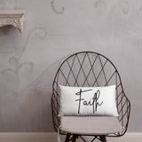 Throw Pillow White 20in x 12in - Faith