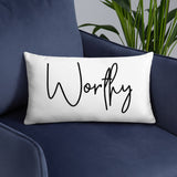 Throw Pillow White 20in x 12in - Worthy
