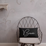 Throw Pillow Black 20in x 12in - Brave
