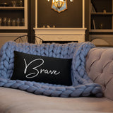 Throw Pillow Black 20in x 12in - Brave
