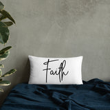 Throw Pillow White 20in x 12in - Faith