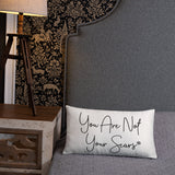 Throw Pillow White 20in x 12in - You Are Not Your Scars®