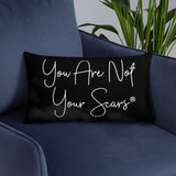 Throw Pillow Black 20in x 12in - You Are Not Your Scars®