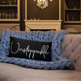 Throw Pillow Black 20in x 12in - Unstoppable