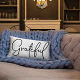 Throw Pillow White 20in x 12in - Grateful