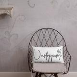 Throw Pillow White 20in x 12in - Unstoppable