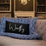 Throw Pillow Black 20in x 12in - Worthy